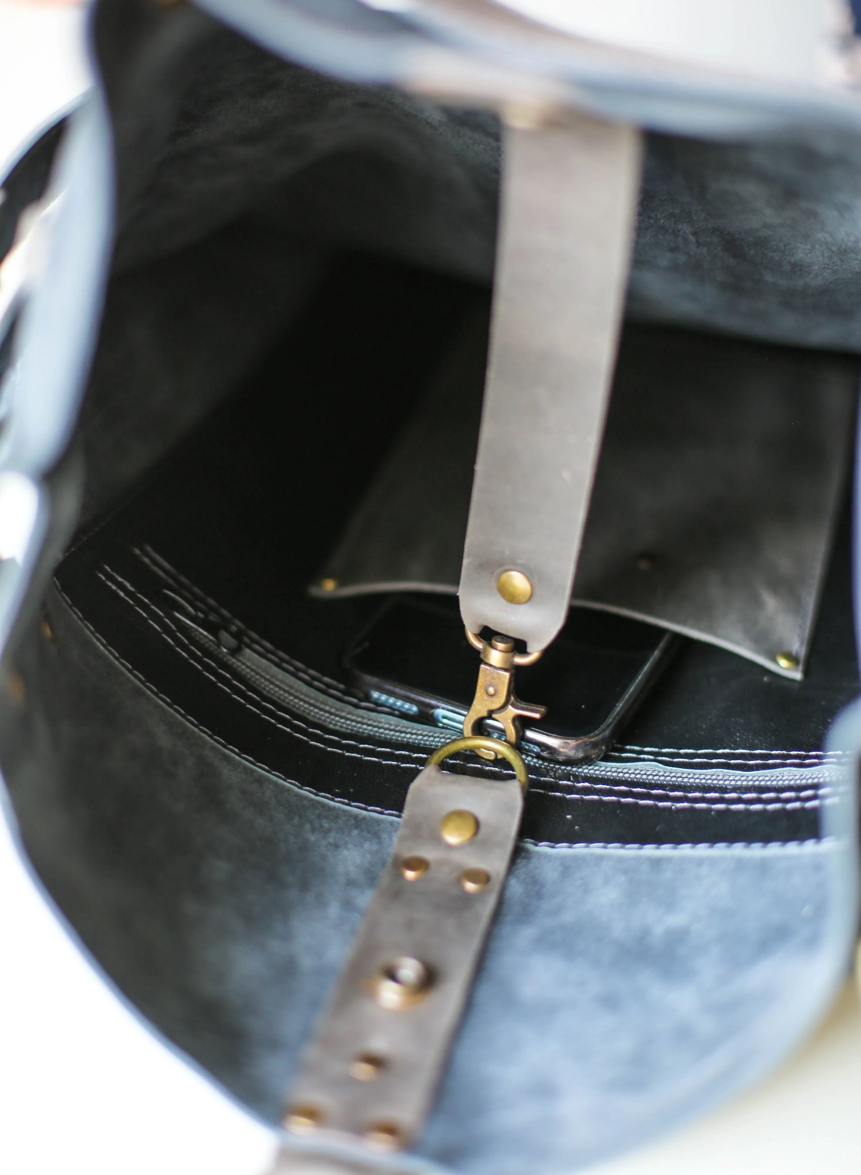Gray Suede Backpack