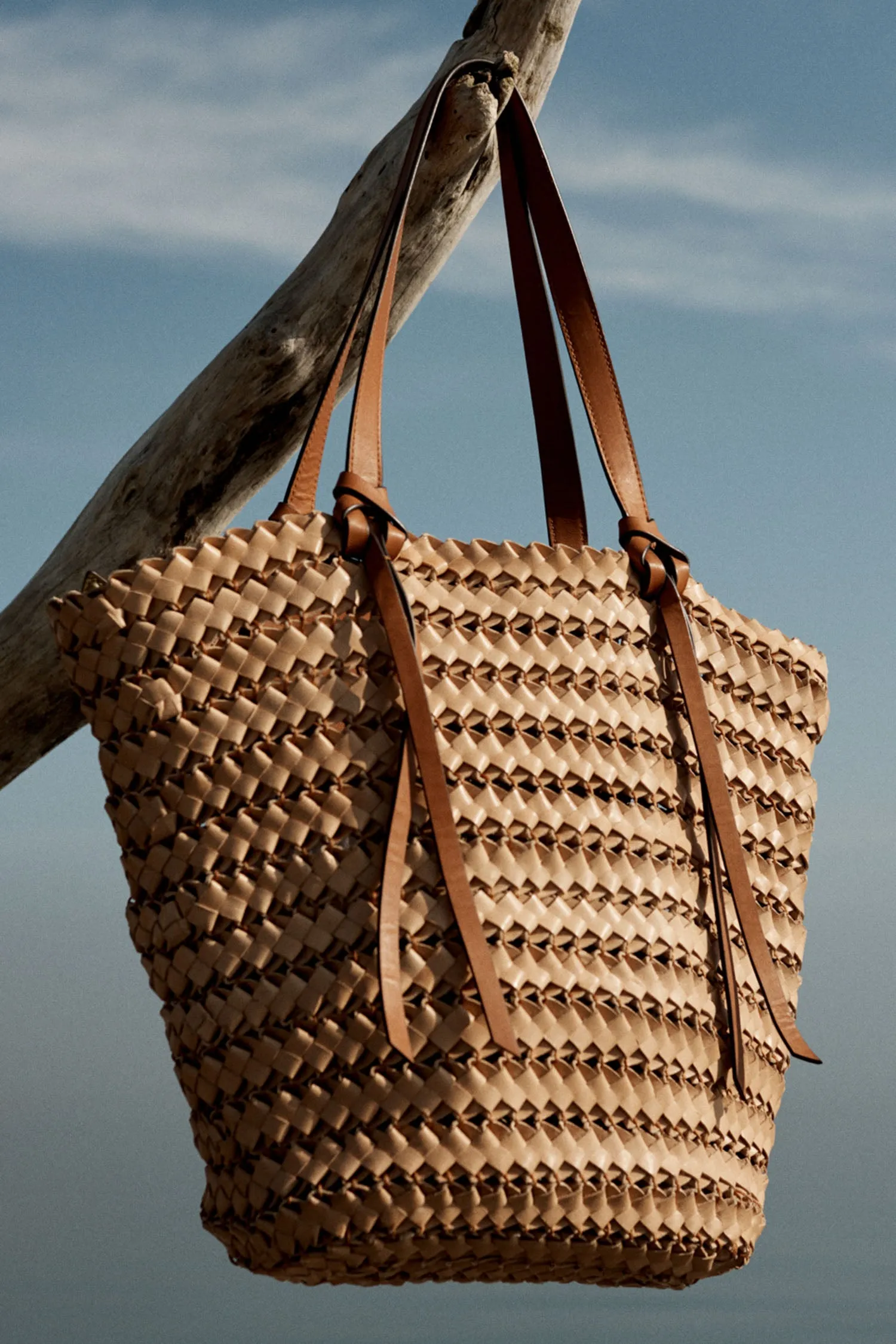 Imani Large Woven Tote - Natural