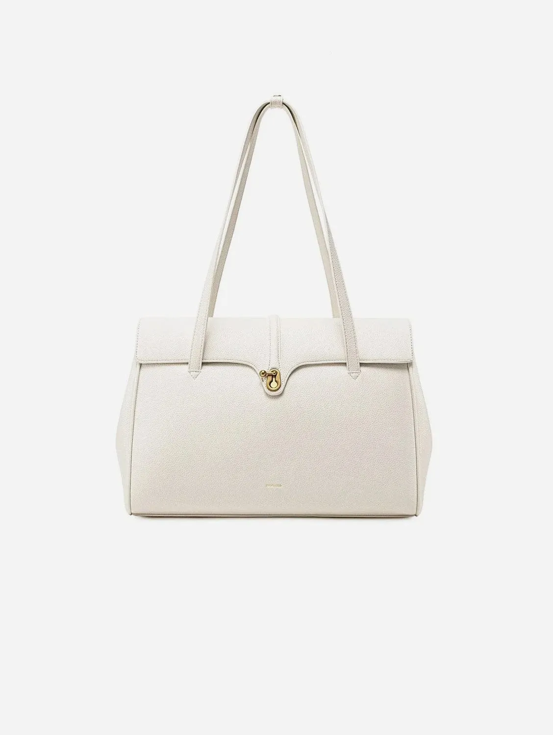Lock Vegan Leather Tote Upgrade Edition | Coconut Cream Pebbled