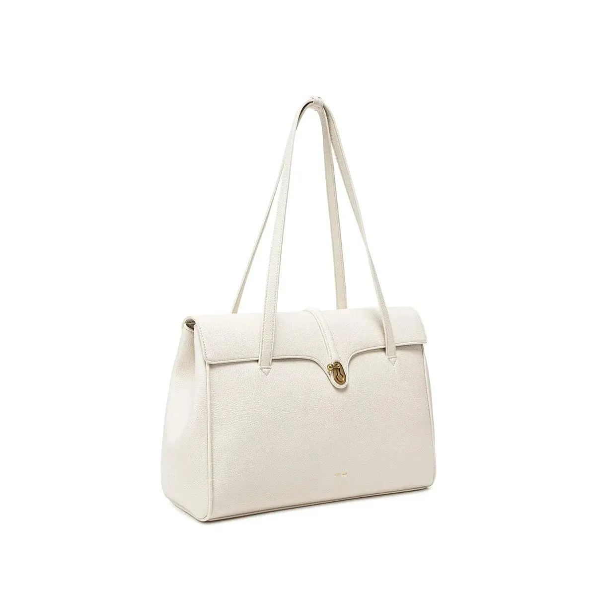 Lock Vegan Leather Tote Upgrade Edition | Coconut Cream Pebbled