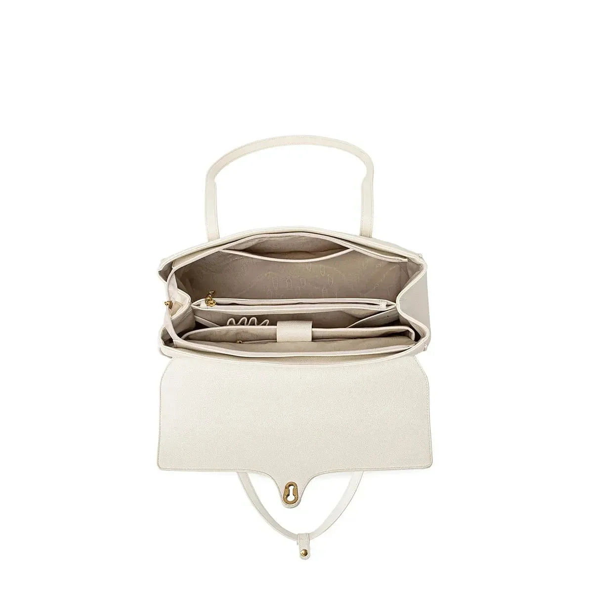 Lock Vegan Leather Tote Upgrade Edition | Coconut Cream Pebbled