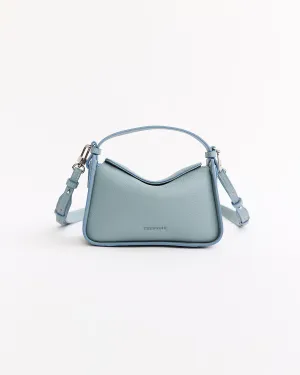 Mini Clementine Bag: Baby Blue Pebbled Leather