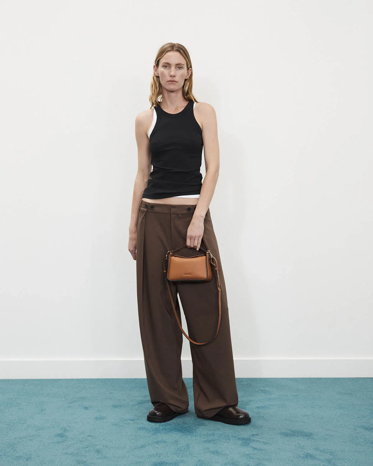 Mini Clementine Bag: Tan Pebbled Leather