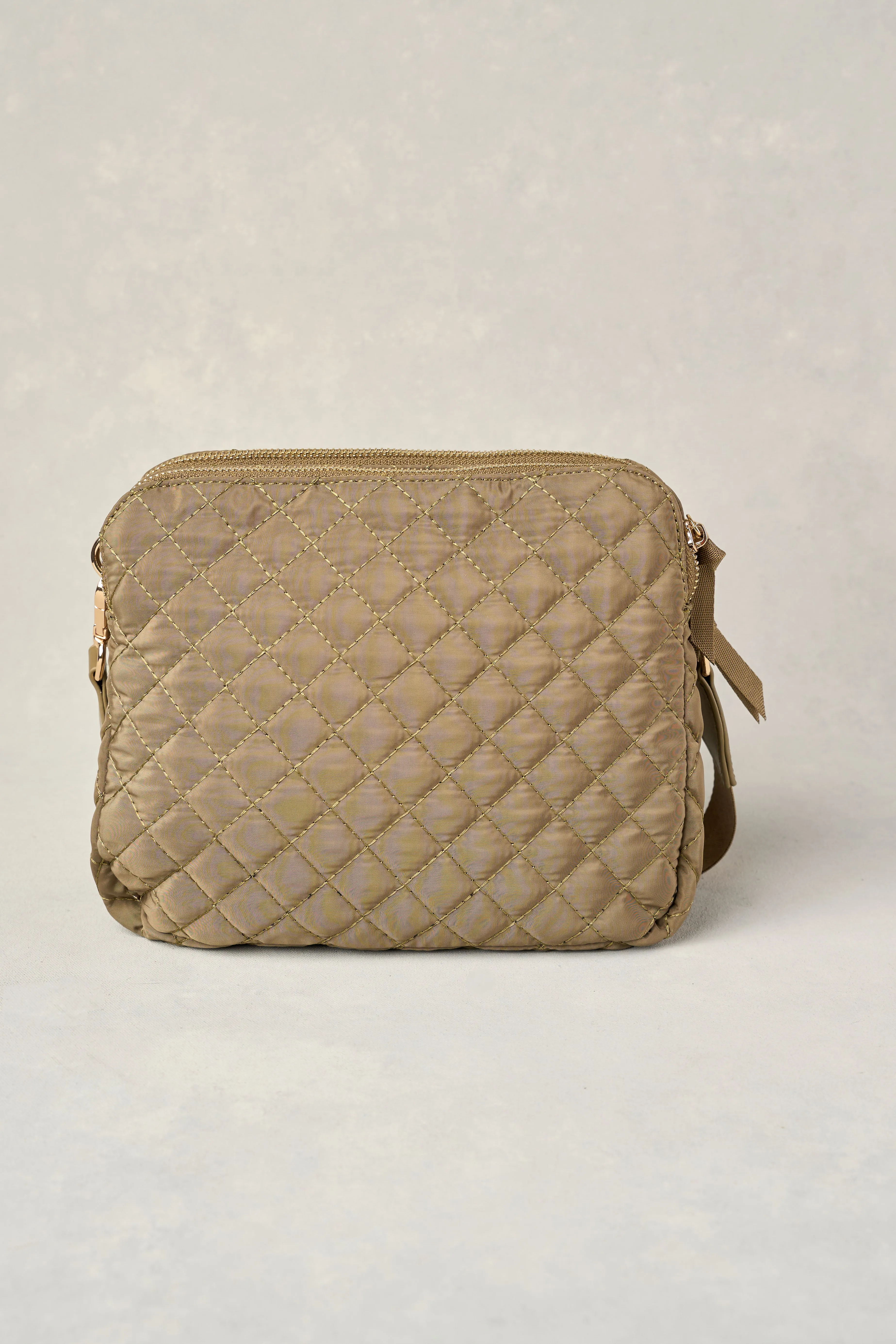 Naomi Quilted Crossbody Bag - Khaki