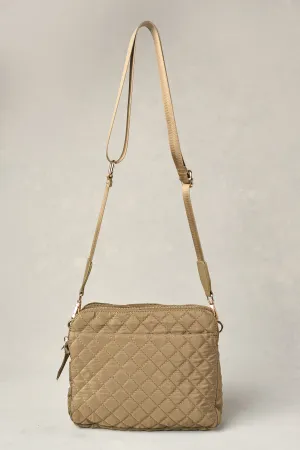 Naomi Quilted Crossbody Bag - Khaki