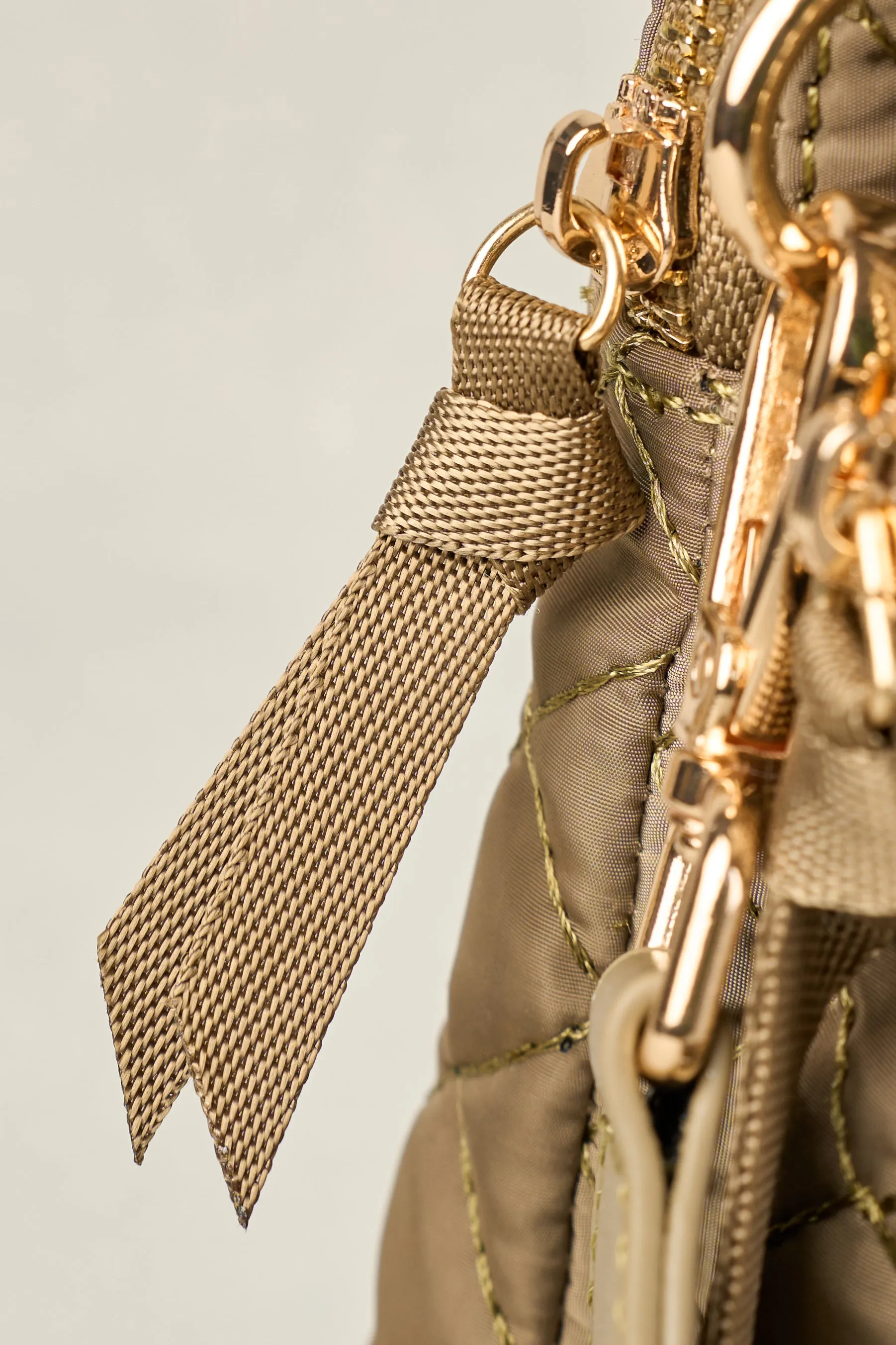 Naomi Quilted Crossbody Bag - Khaki