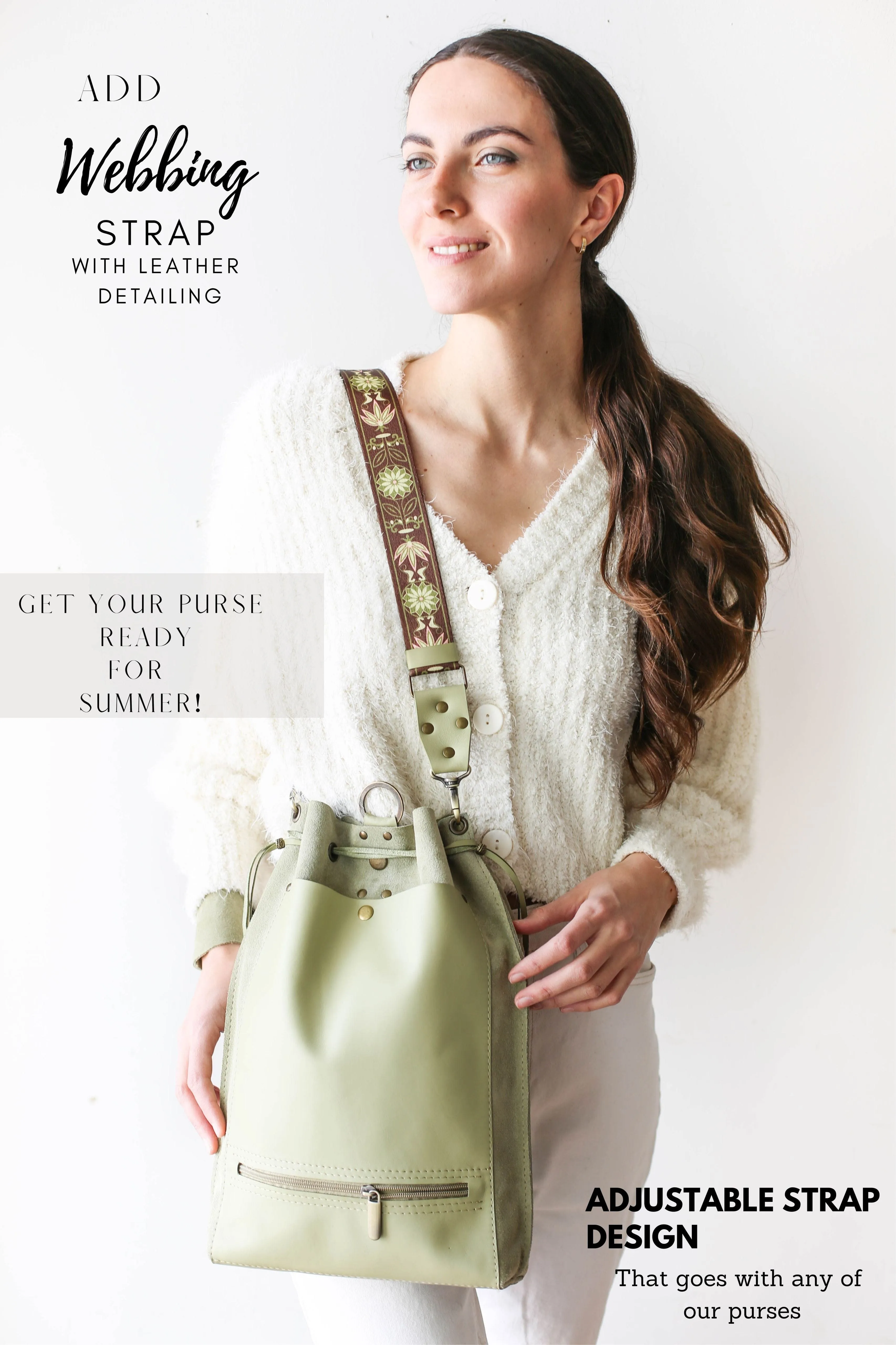 Olive Leather Backpack Purse