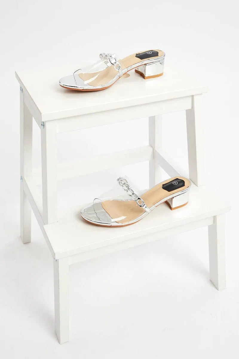 Silver Chain Detail Heels