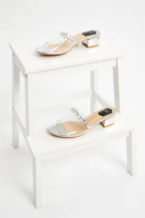 Silver Chain Detail Heels