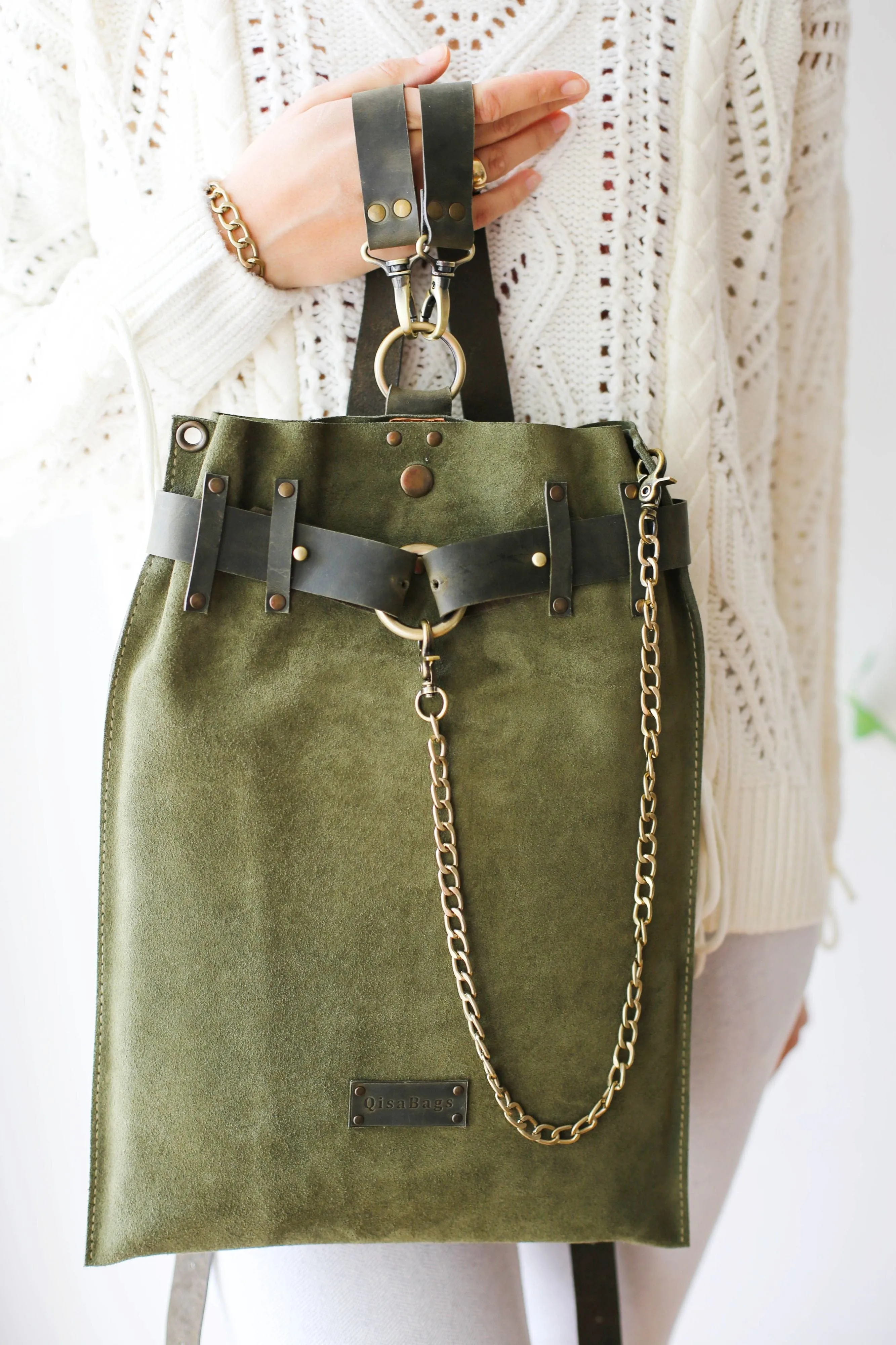 Suede Backpack- "Ring Belt" Edition