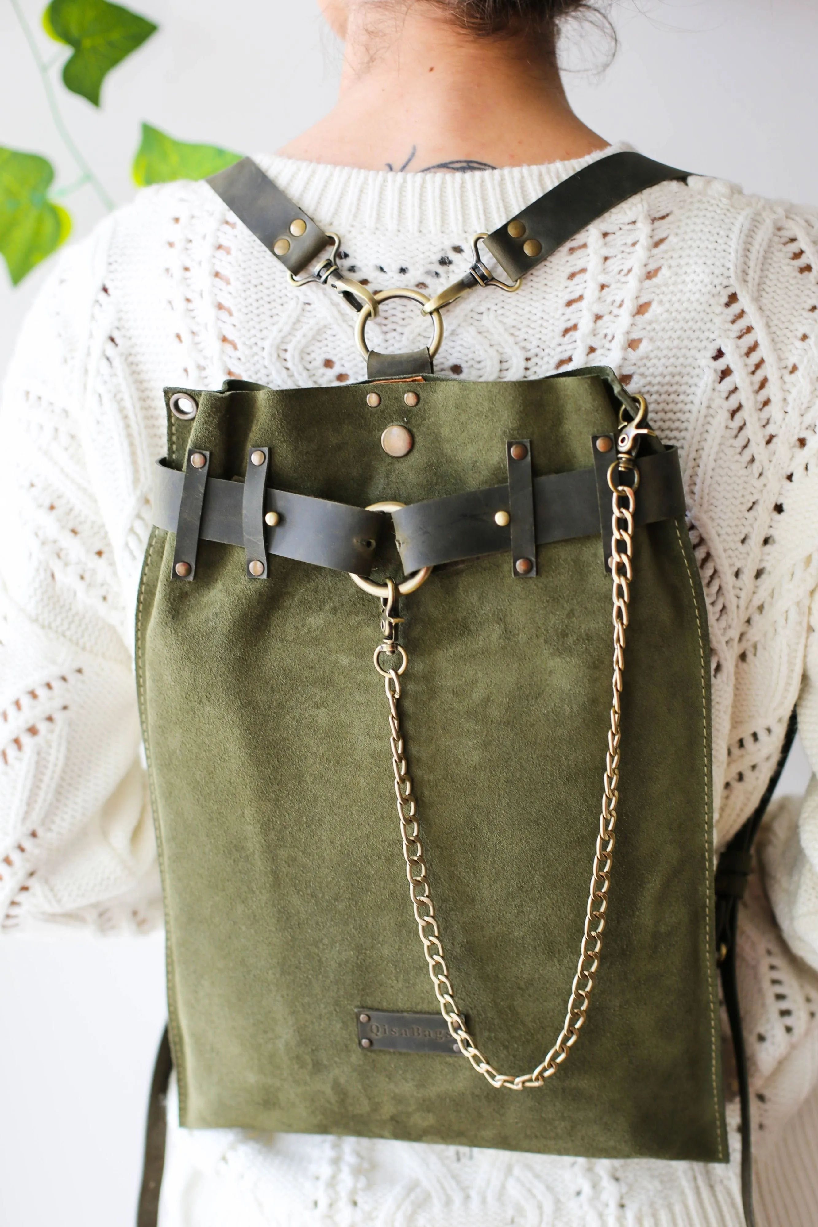 Suede Backpack- "Ring Belt" Edition