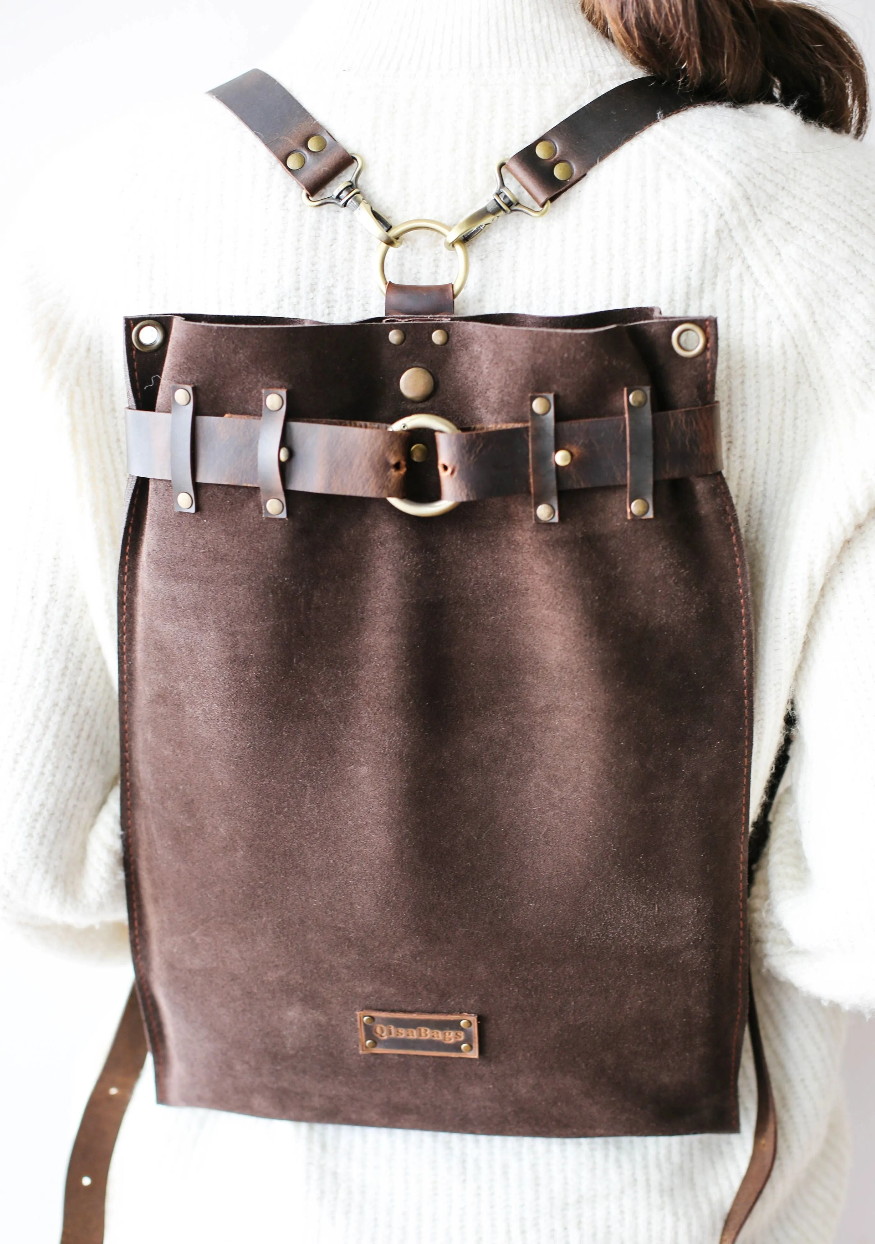 Suede Backpack- "Ring Belt" Edition