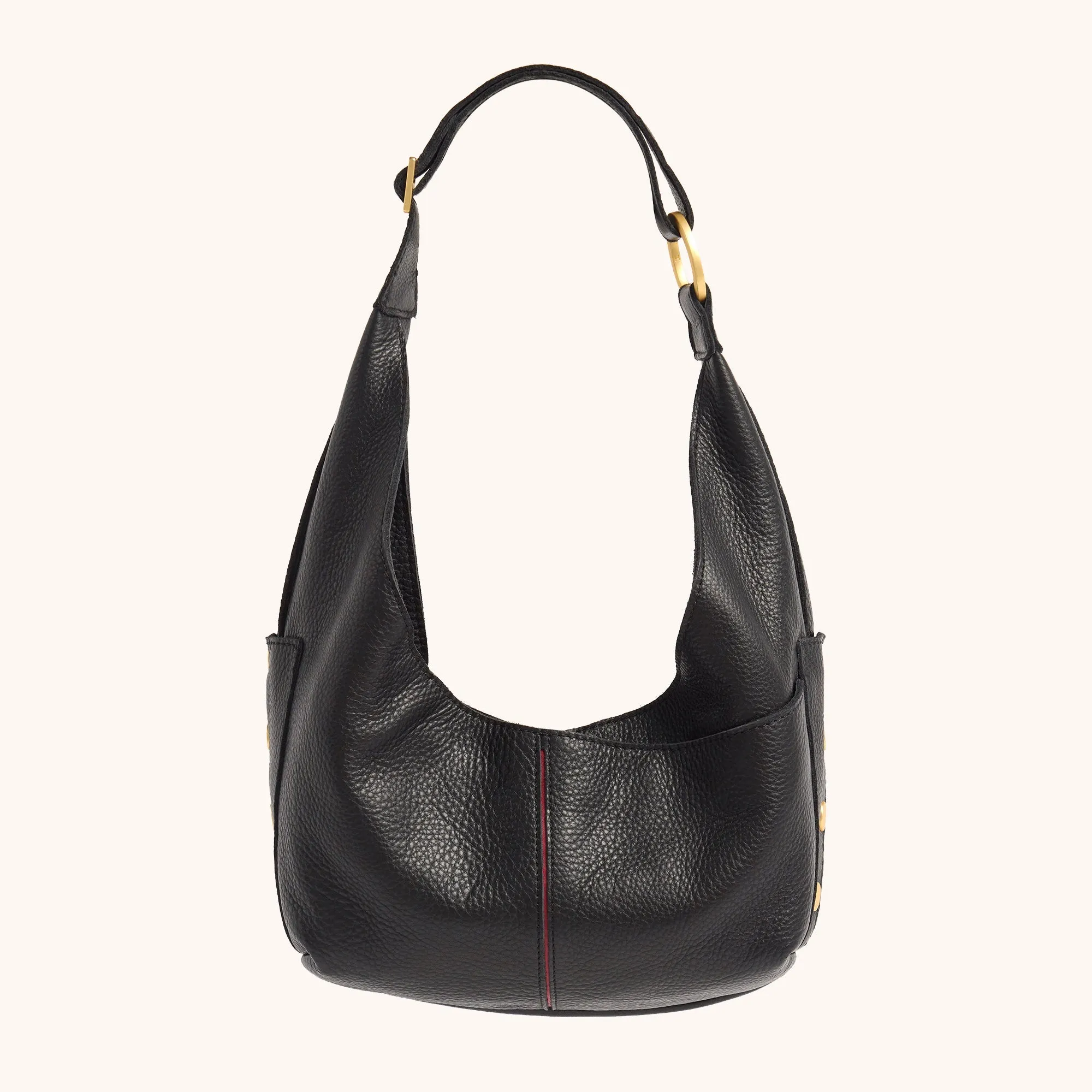Tom Zip | Black/Brushed Gold Red Zip | Med