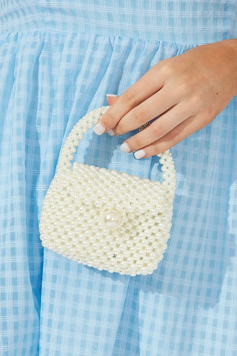 White Faux Pearl Bag