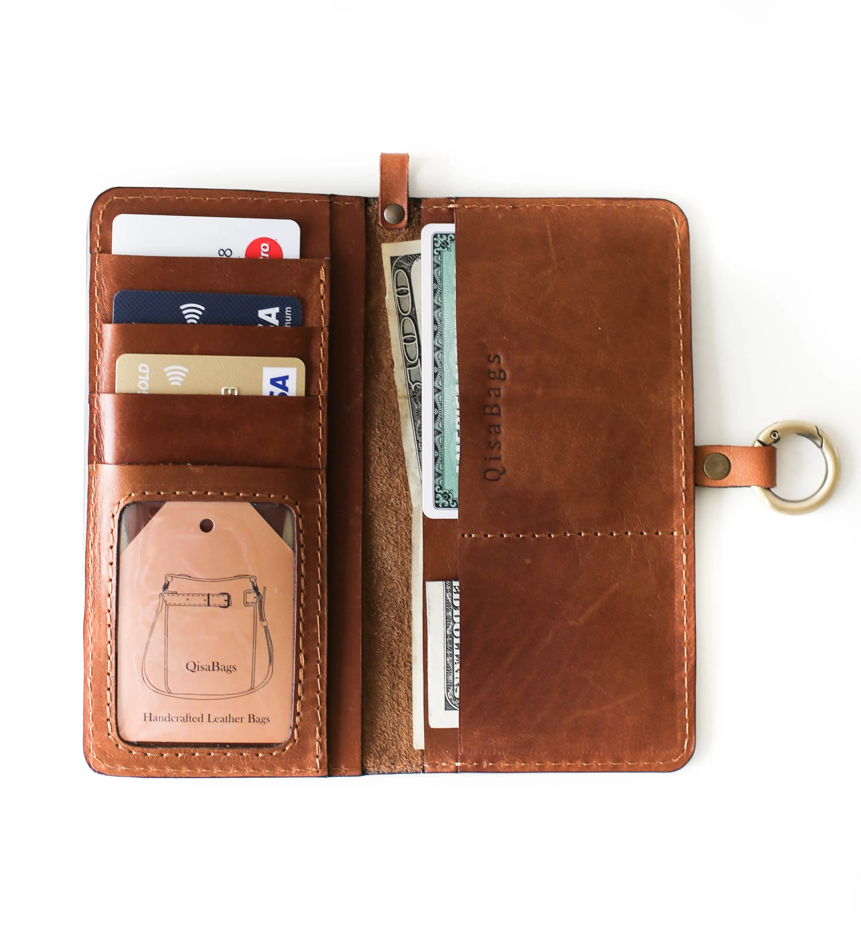 Women's Bifold Brown Leather Wallet - N01