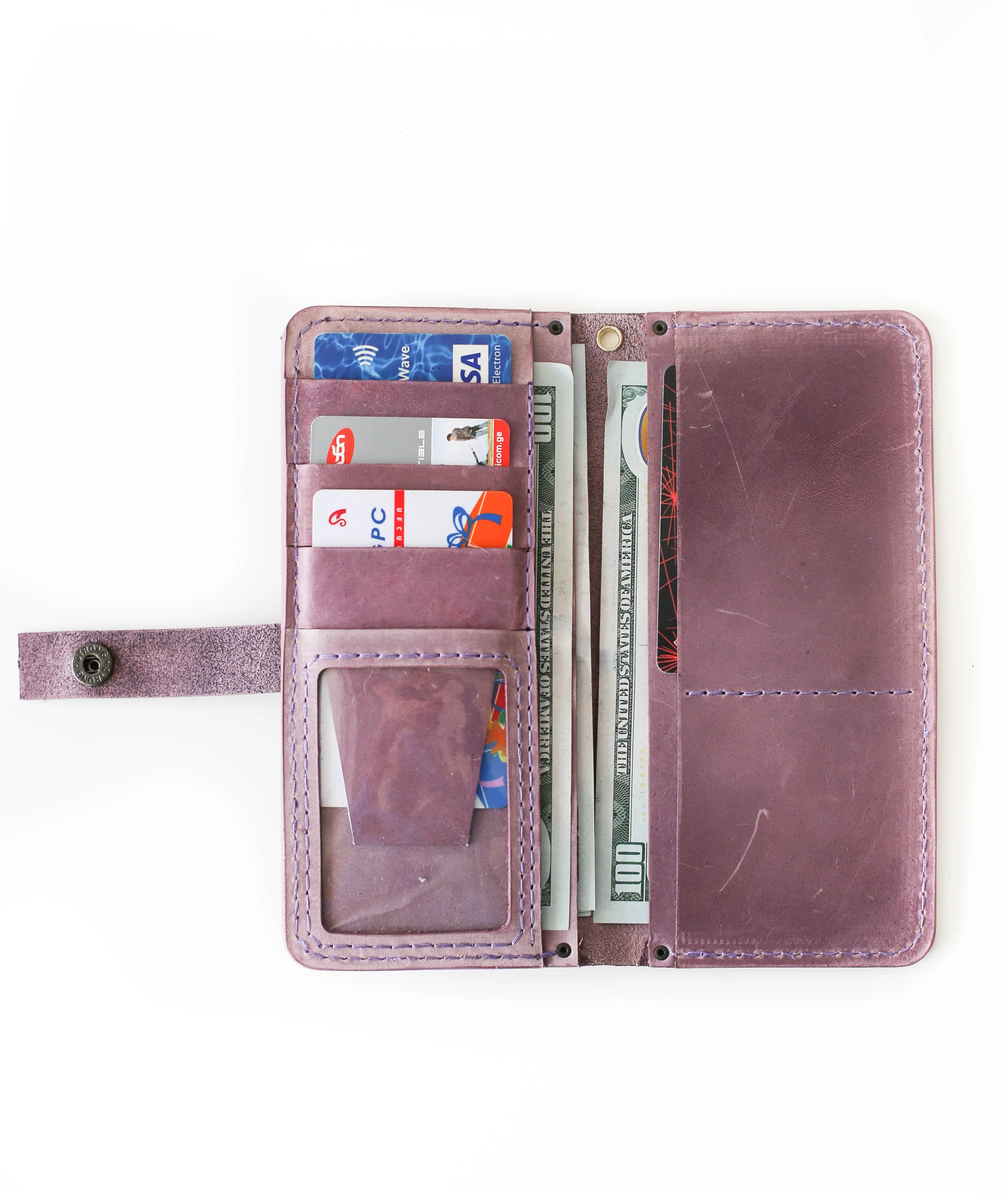 Women's Bifold Lilac Leather Wallet - N01