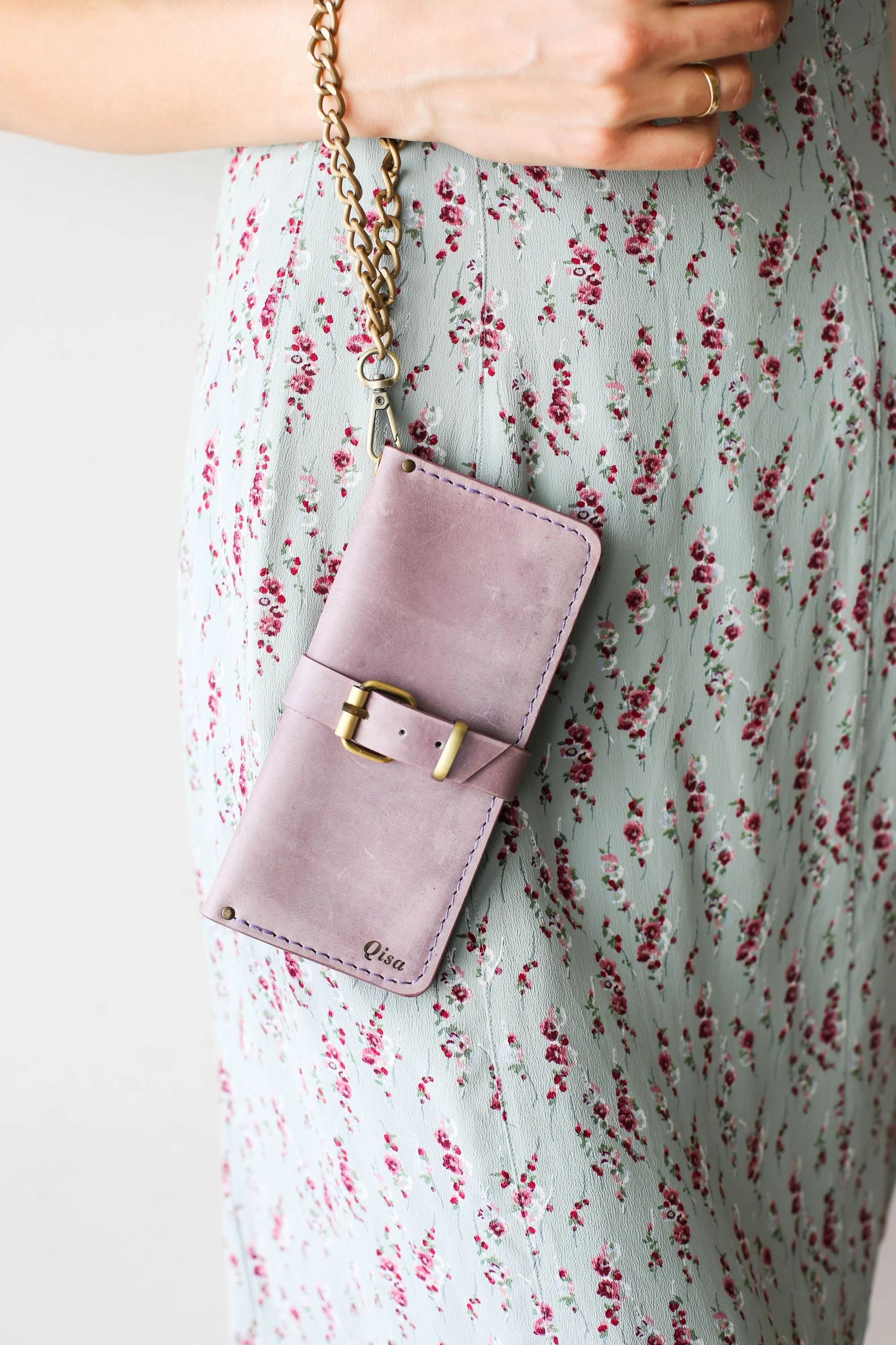Women's Bifold Lilac Leather Wallet - N01