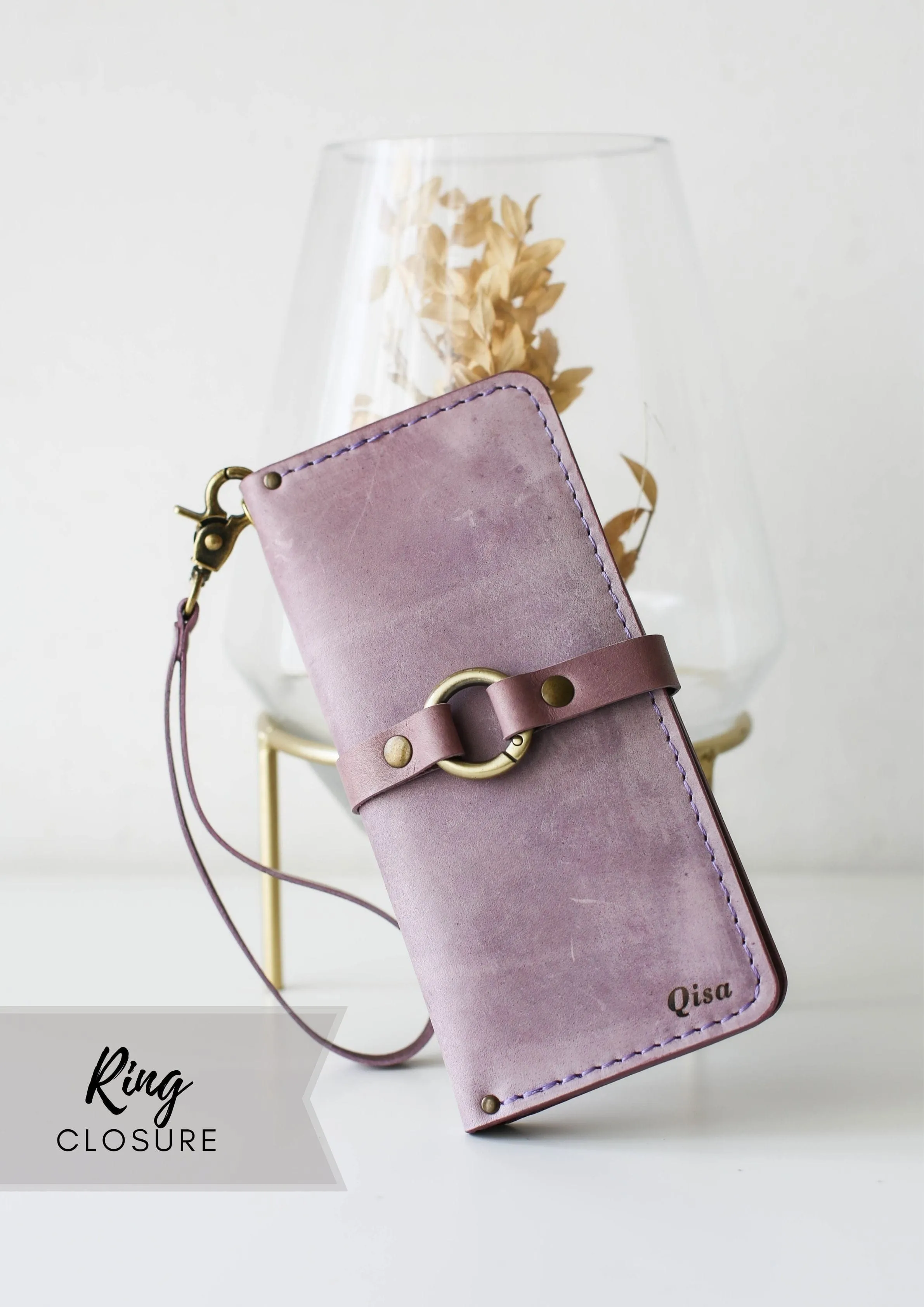 Women's Bifold Lilac Leather Wallet - N01