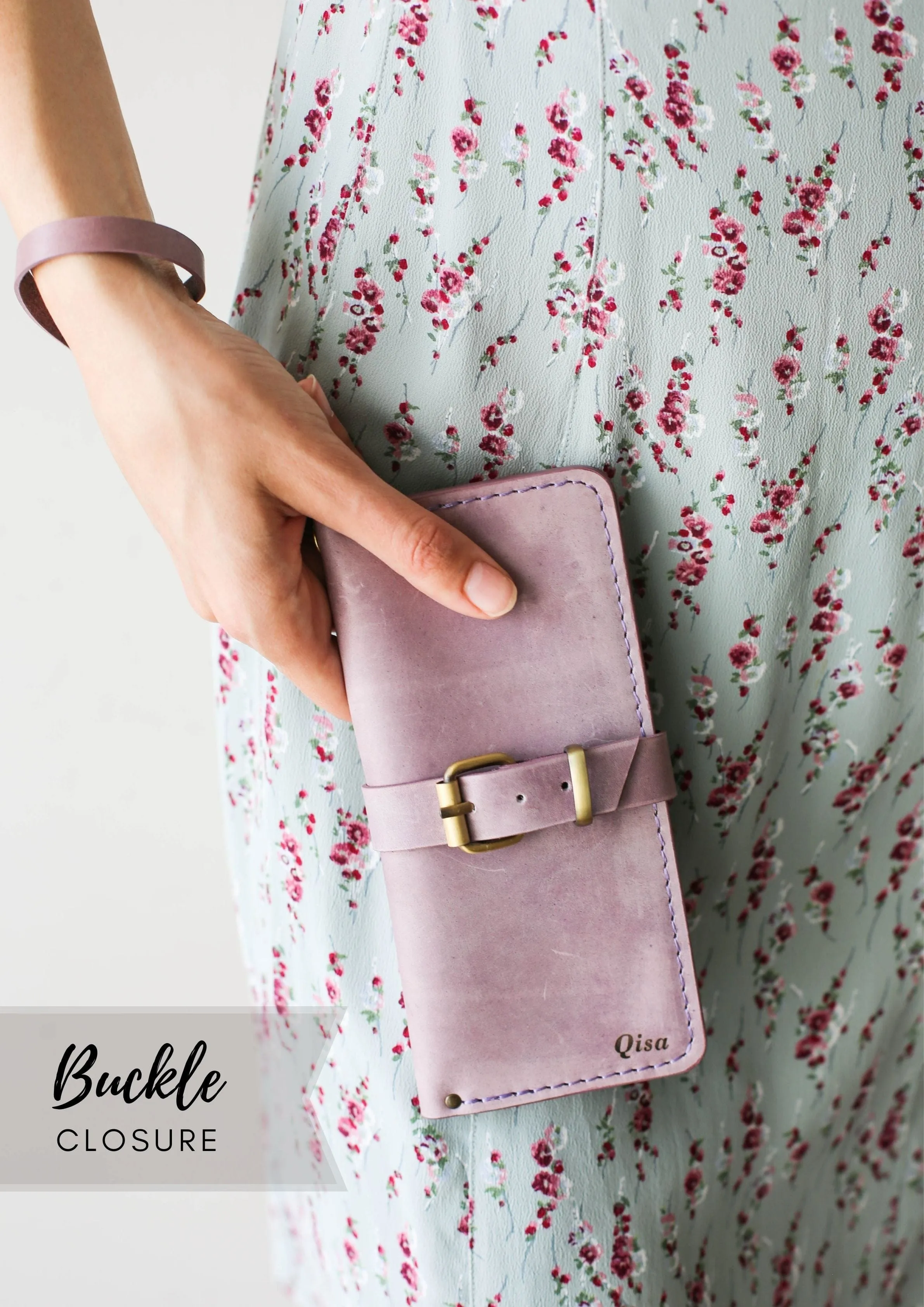 Women's Bifold Lilac Leather Wallet - N01