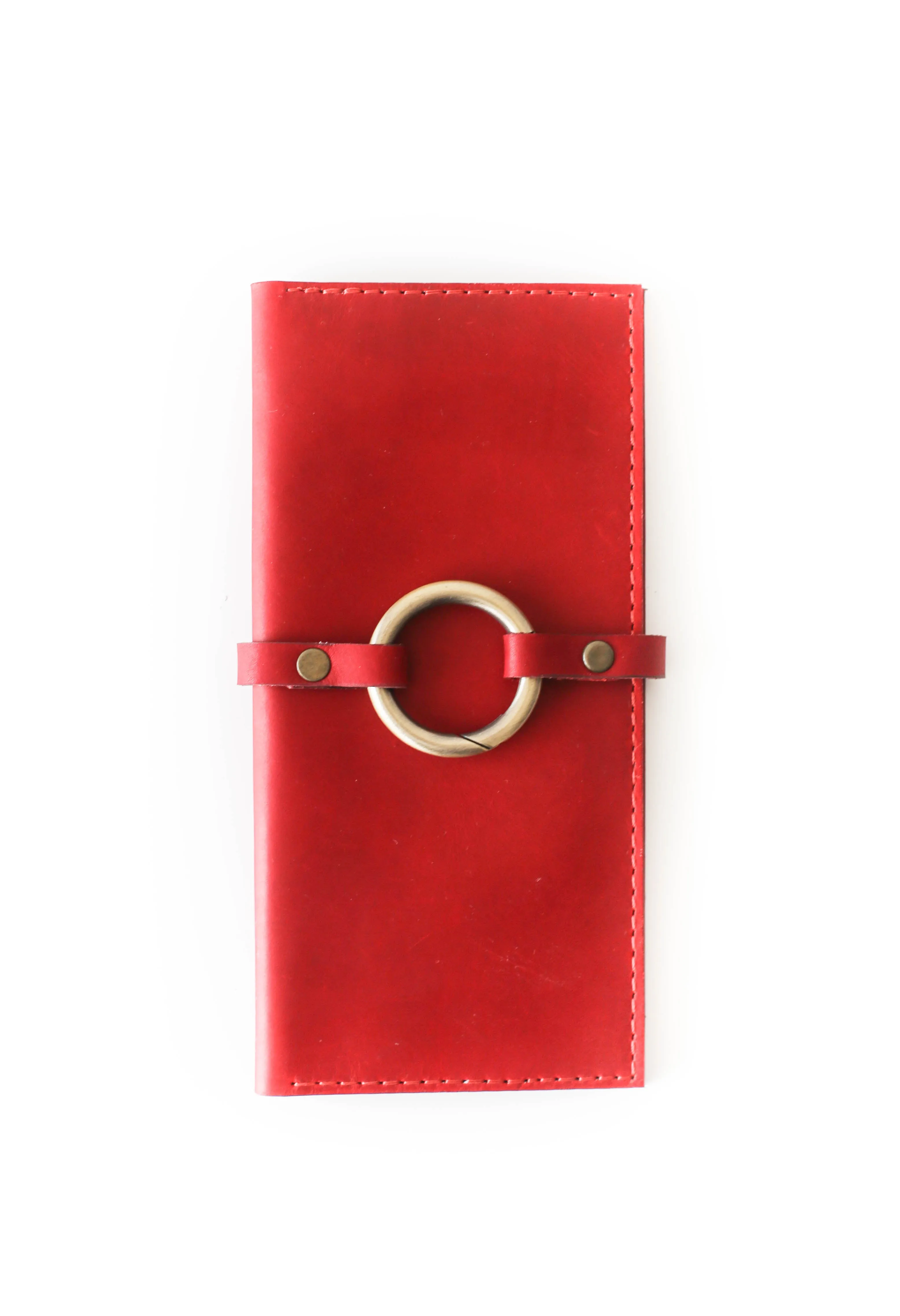 Women's Bifold Red Leather Wallet - N02